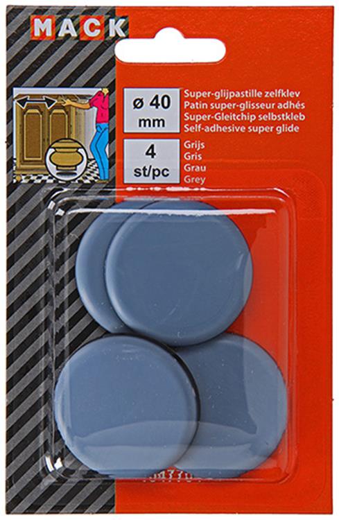 Mack 1047704 - super glijpastille zelfklevendgrijs ø 40 mm 4 pcs | 12 pièces