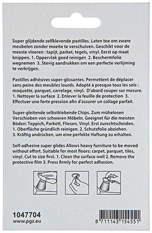 Mack 1047704 - super glijpastille zelfklevendgrijs ø 40 mm 4 pcs | 12 pièces