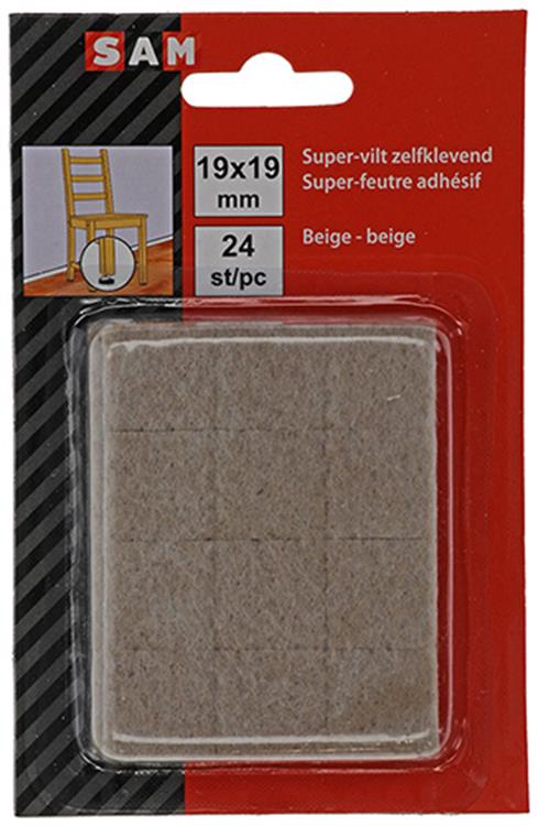 Mack 1047707 - super-feutre autocollant beige 19 x 19 mm 24 pcs | 12 pièces