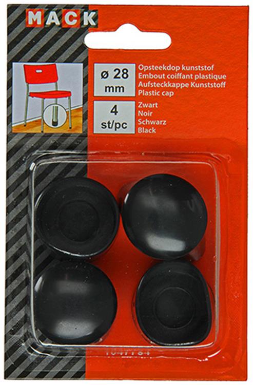 Mack 1047754 - bouchon en plastique noir ø 28 mm 4 pcs | 6 pièces