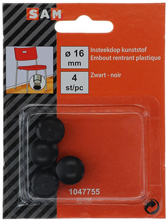 Mack 1047755 - bouchon en plastique noir ø 16 mm 4 pcs | 6 pièces