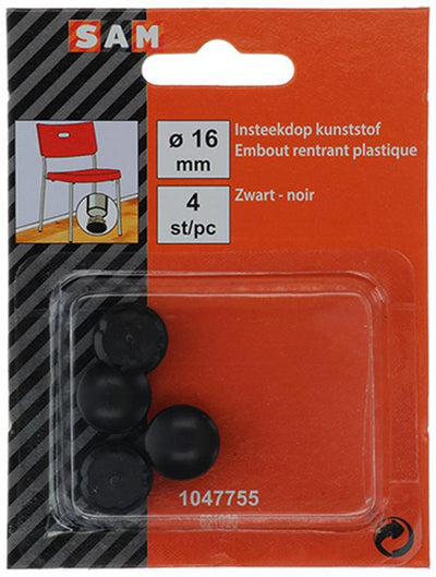 Mack 1047755 - bouchon en plastique noir ø 16 mm 4 pcs | 6 pièces