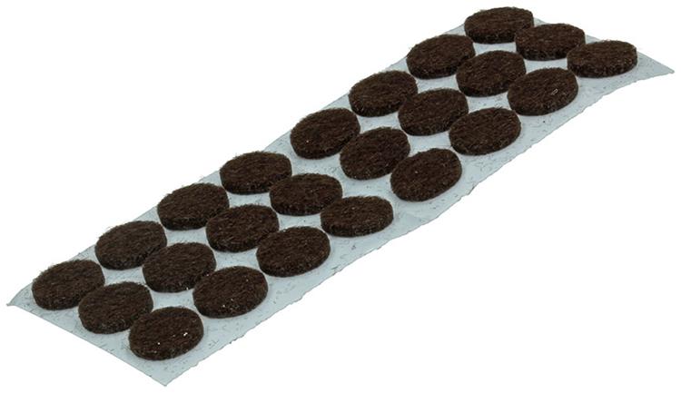 Mack 1047664 - feutre pour meubles autocollant marron ø 13 mm 24 pcs | 12 pièces