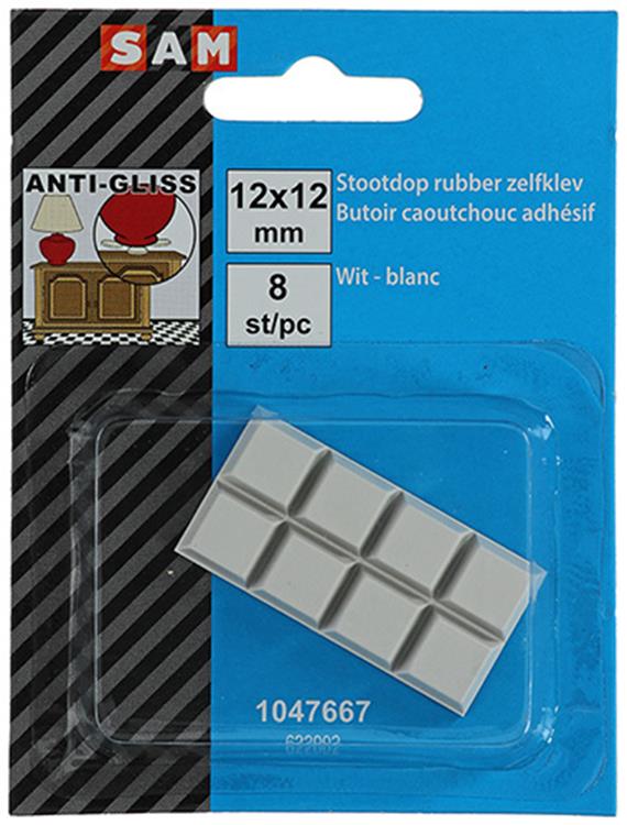 Mack 1047667 - bouchon en caoutchouc autocollant blanc 12 x 12 mm 8 pcs | 6 pièces