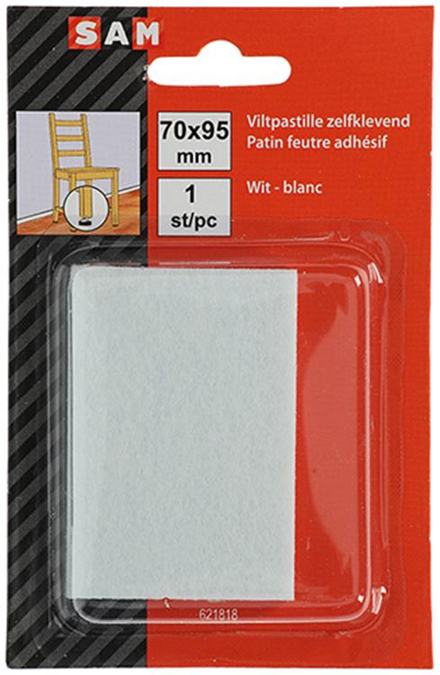 Mack 1047709 - pastille en feutre autocollante blanc 70 x 95 mm 1 pièce pièce | 12 pièces