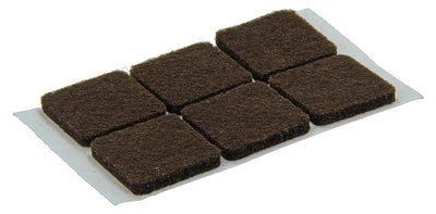 Mack 1047710 - pastille en feutre autocollante marron 19 x 19 mm 18 pcs | 12 pièces