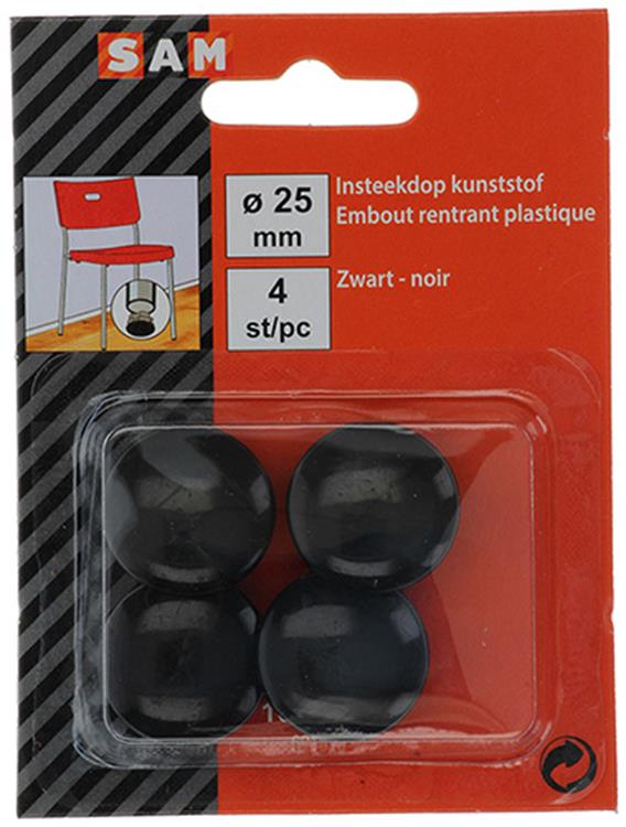 Mack 1047759 - bouchon en plastique noir ø 25 mm 4 pcs | 6 pièces