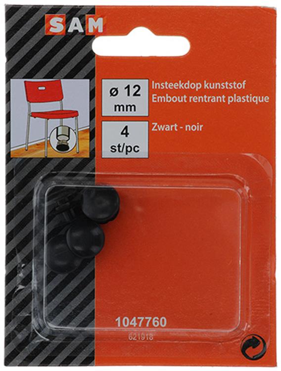 Mack 1047760 - bouchon en plastique noir ø 12 mm 4 pcs | 6 pièces
