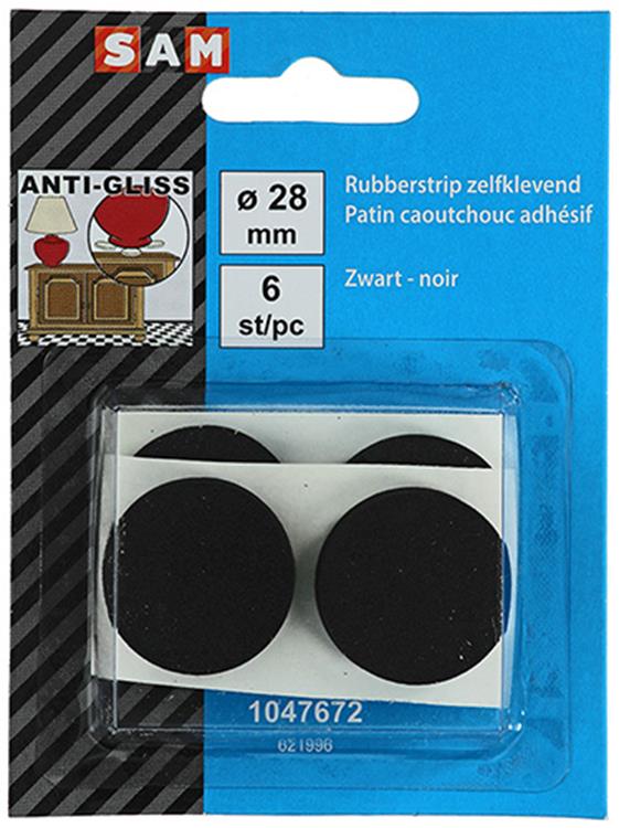 Mack 1047672 - bande de caoutchouc autocollante noir ø 28 mm 6 pcs | 12 pièces