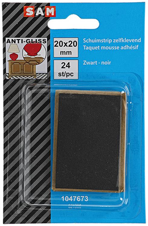 Mack 1047673 - bande de mousse autocollante noire 20 x 20 mm 24 pcs | 6 pièces