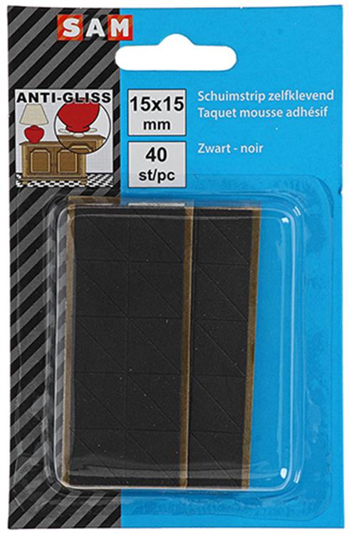 Mack 1047675 - bande de mousse autocollante noir 15 x 15 mm 40 pcs | 6 pièces