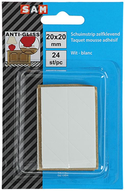 Mack 1047676 - bande de mousse autocollante blanc 20 x 20 mm 24 pcs | 6 pièces