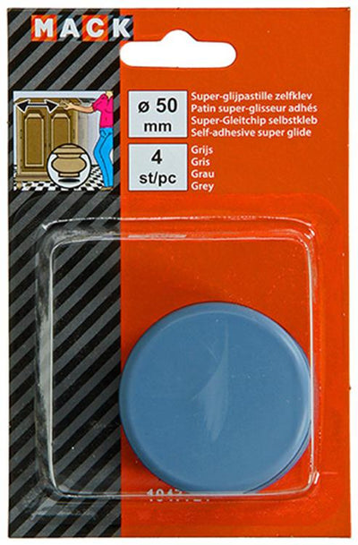 Mack 1047721 - pastille super coulissante autocollante gris ø 50 mm 4 pcs | 6 pièces