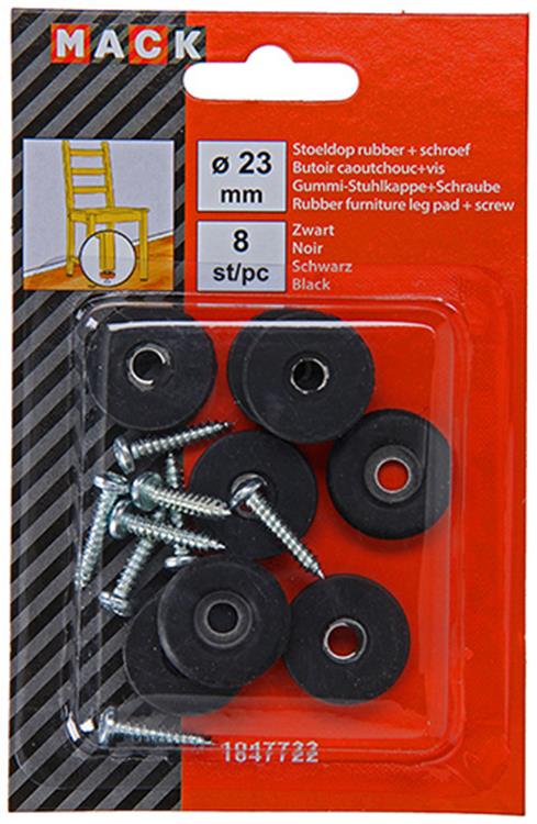 Mack 1047722 - capuchon de selle caoutchouc + vis noir ø 23 mm 8 pcs | 6 pièces