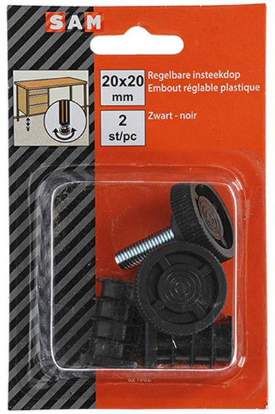 Mack 1047772 - capuchon de prise réglable noir 20 x 20 mm 2 pcs | 6 pièces