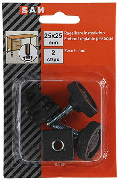 Mack 1047774 - capuchon de prise réglable noir 25 x 25 mm 2 pcs | 6 pièces