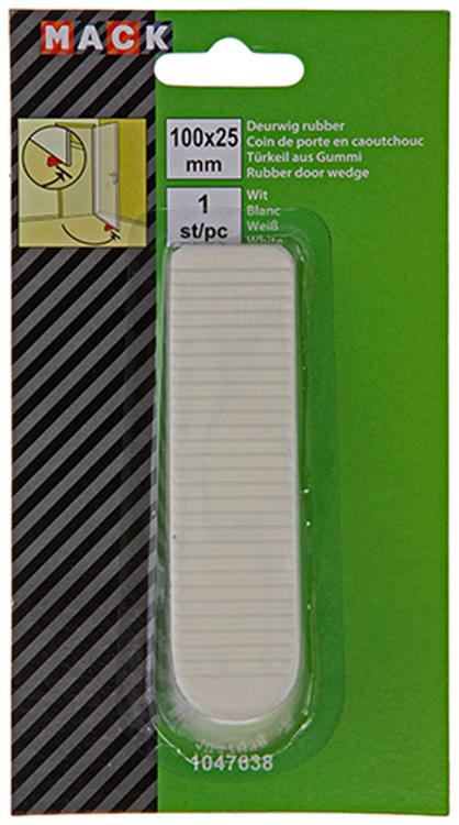 Mack 1047638 - cale de porte en caoutchouc blanc 100 x 25 mm 1 pièce pièce | 6 pièces
