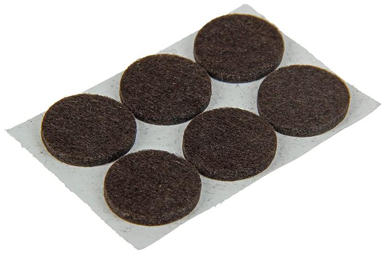 Mack 1047680 - pastille en feutre autocollante marron ø 22 mm 12 pcs | 12 pièces