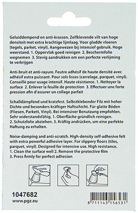 Mack 1047682 - pastille en feutre autocollante marron ø 25 mm 12 pcs | 12 pièces