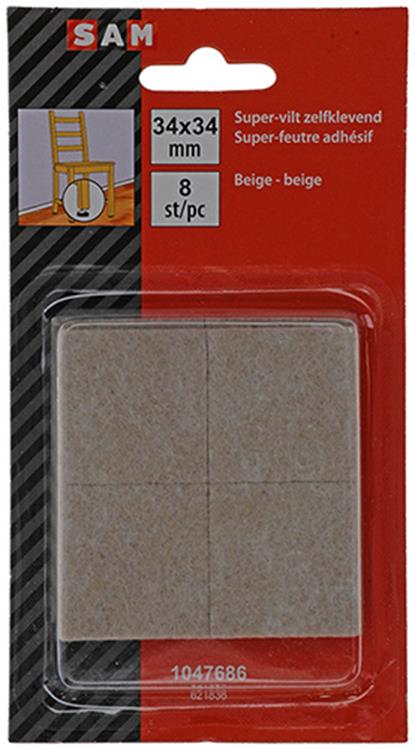 Mack 1047686 - super feutre autocollant beige 34 x 34 mm 8 pcs | 12 pièces