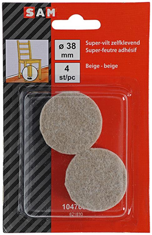 Mack 1047687 - super feutre autocollant beige ø 38 mm 4 pcs | 12 pièces