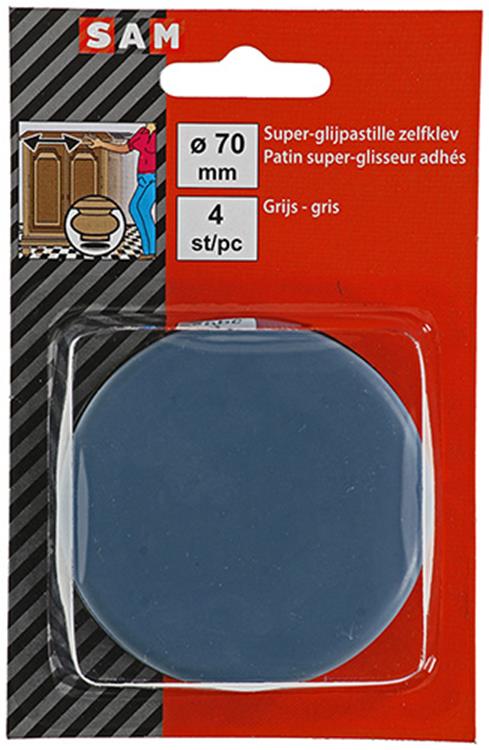 Mack 1047736 - pastille super coulissante autocollante gris ø 70 mm 4 pcs | 6 pièces
