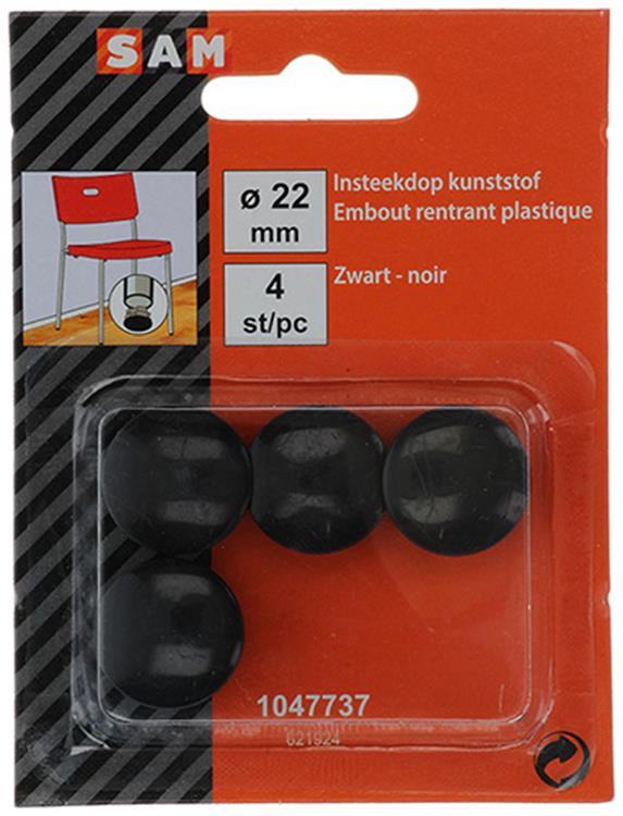 Mack 1047737 - bouchon en plastique noir ø 22 mm 4 pcs | 6 pièces