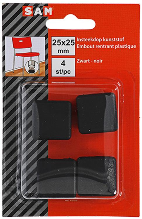 Mack 1047738 - bouchon en plastique noir 25 x 25 mm 4 pcs | 6 pièces