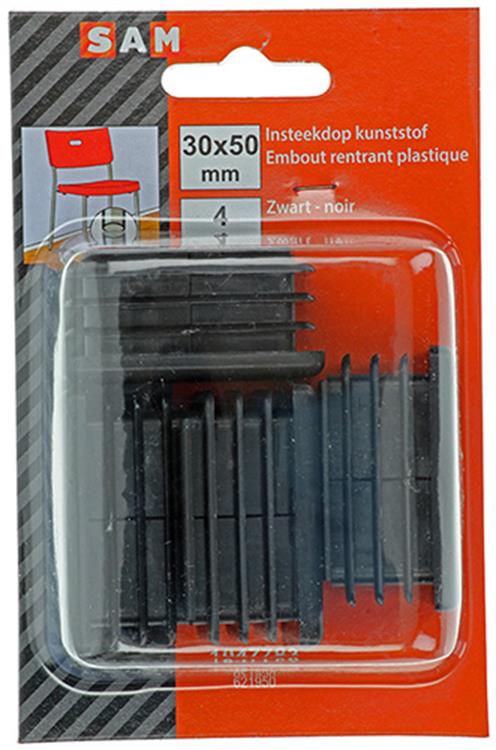 Mack 1047783 - bouchon en plastique noir 30 x 50 mm 4 pcs | 6 pièces