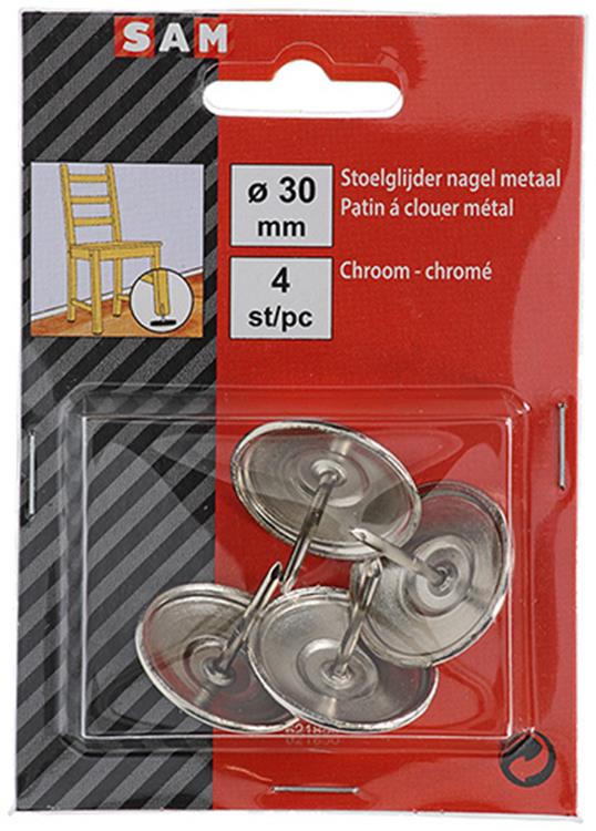 Mack 1047787 - clou planeur de chaise métal chromé ø 30 mm 4 pcs | 6 pièces