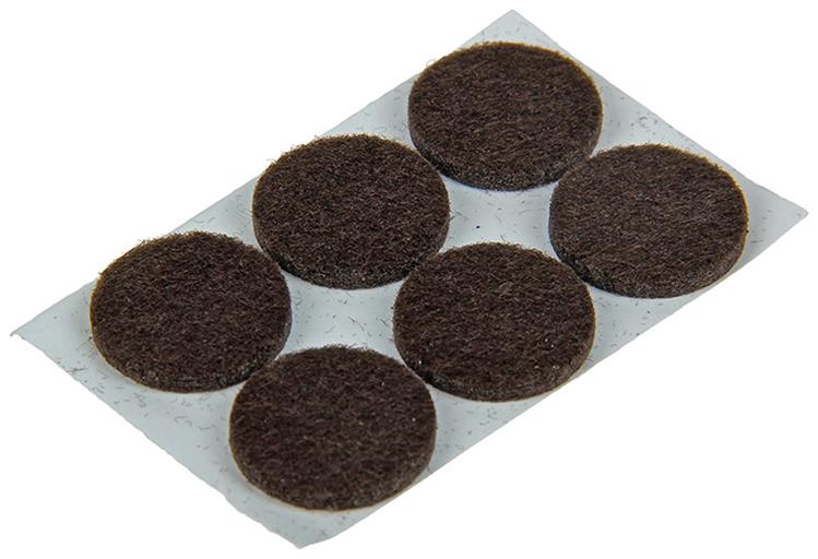 Mack 1047691 - pastille en feutre autocollante marron ø 19 mm 18 pcs | 12 pièces