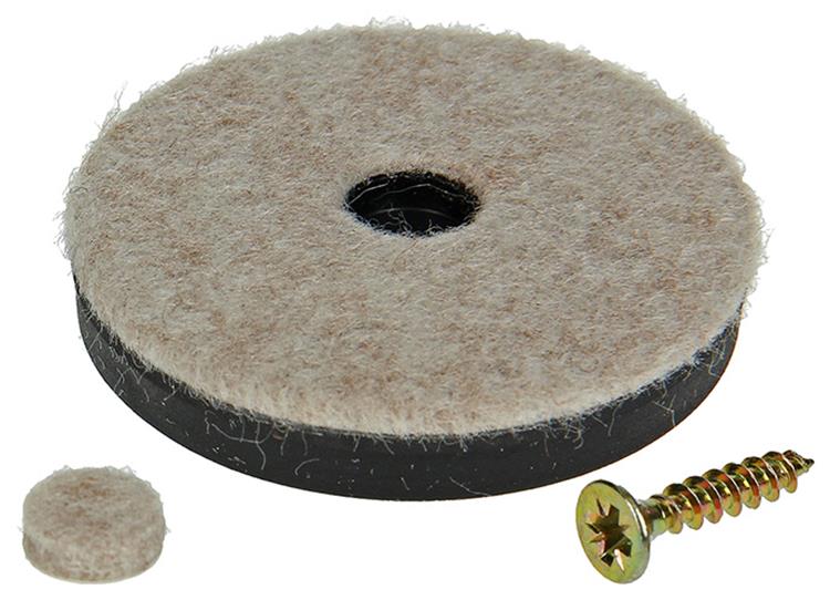 Mack 1048772 - feutre renforcé + vis marron ø 50 mm 4 pcs | 6 pièces