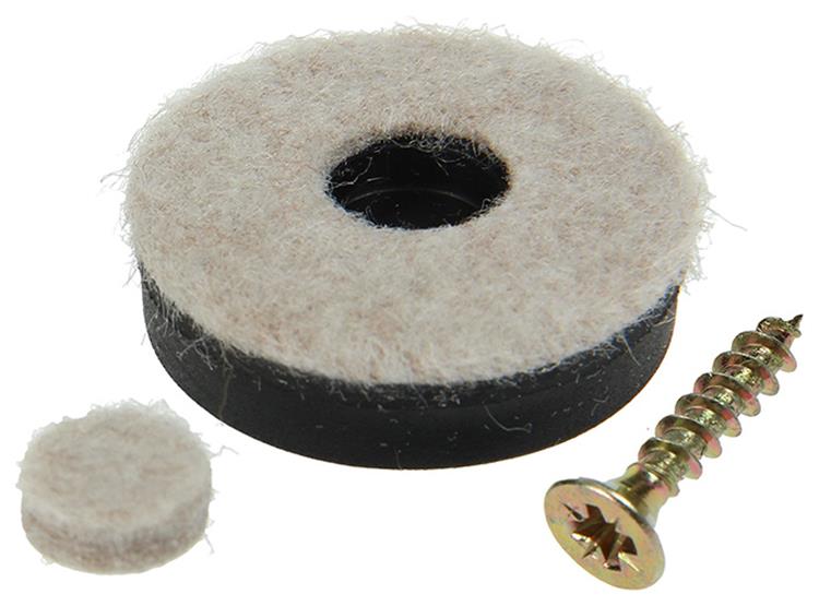 Mack 1048782 - feutre renforcé + vis marron ø 30 mm 4 pcs | 6 pièces
