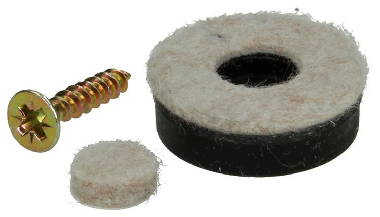 Mack 1048784 - feutre renforcé + vis marron ø 25 mm 8 pcs | 6 pièces