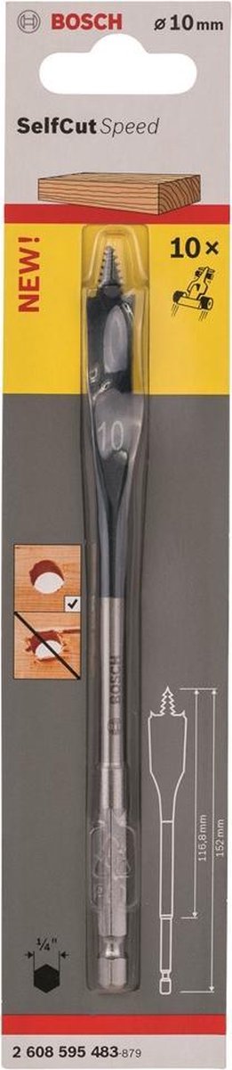 Bosch - jeu de forets rapides, vitesse de coupe automatique, hexagone 10 x 152 mm
