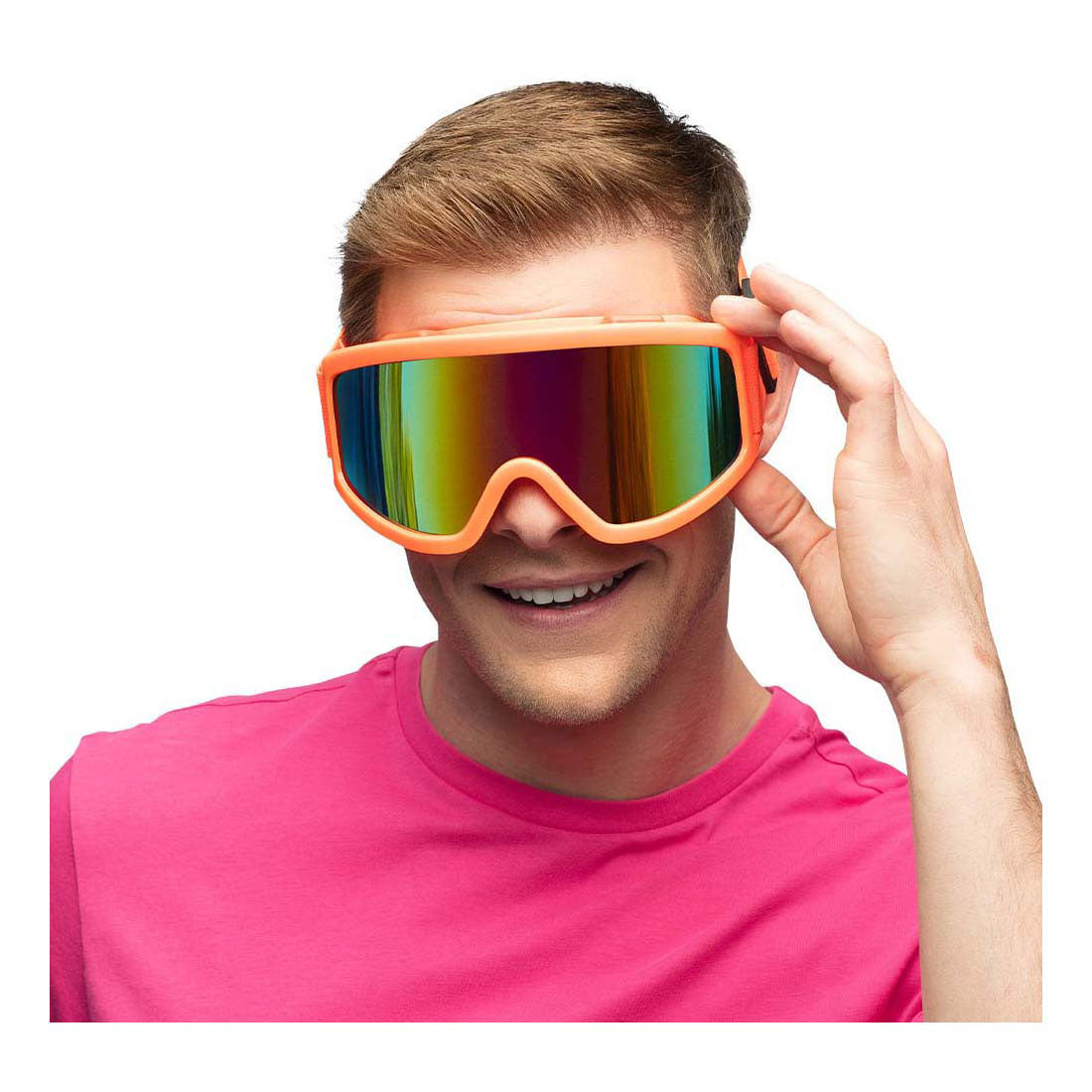 Boland party lunettes de ski orange fluo