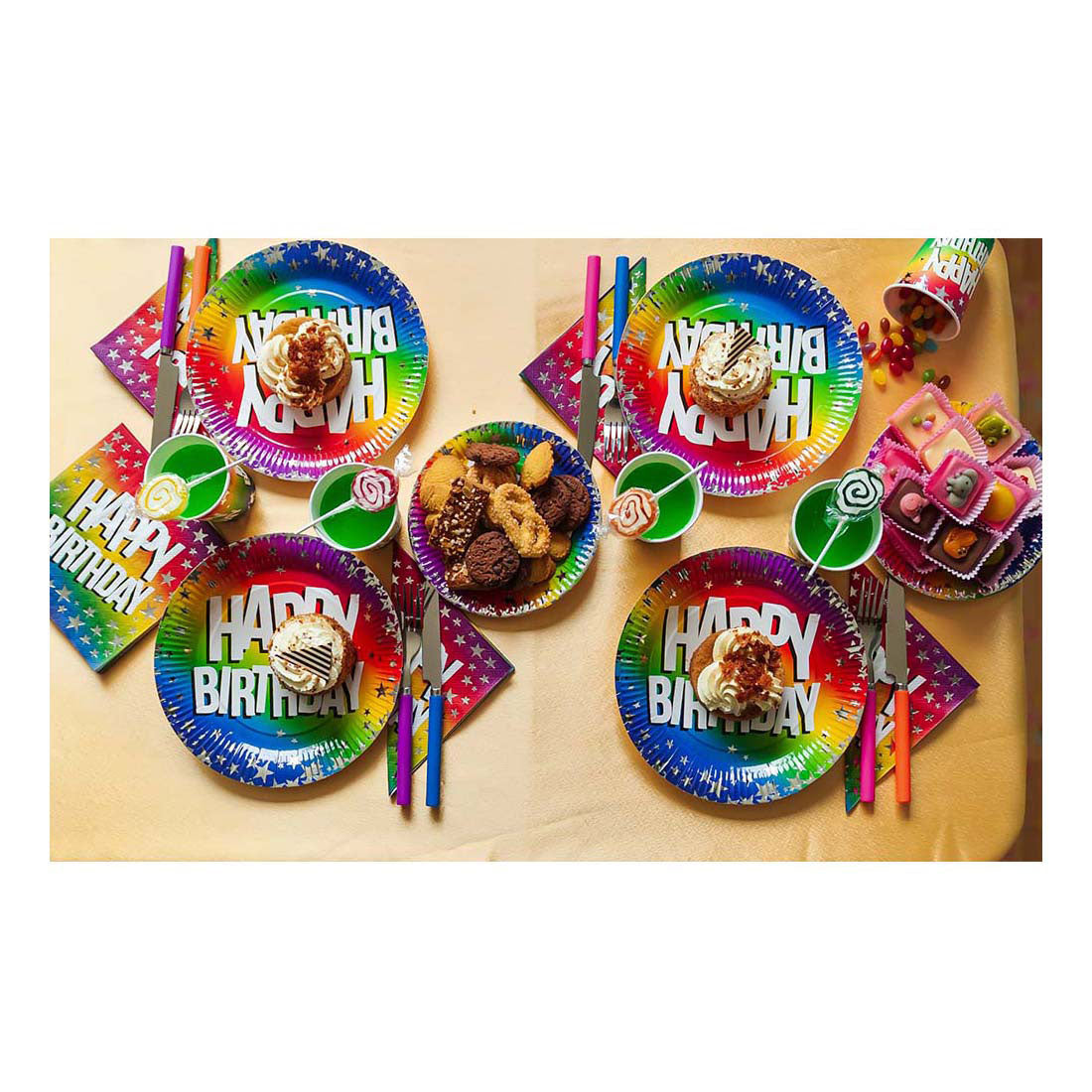 Assiettes en papier boland joyeux anniversaire 23cm, 10e.