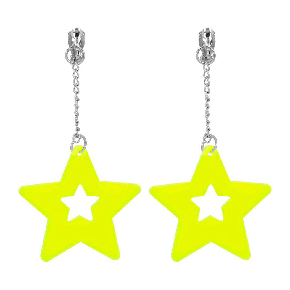 Boucles d'oreilles boland jaunes néon