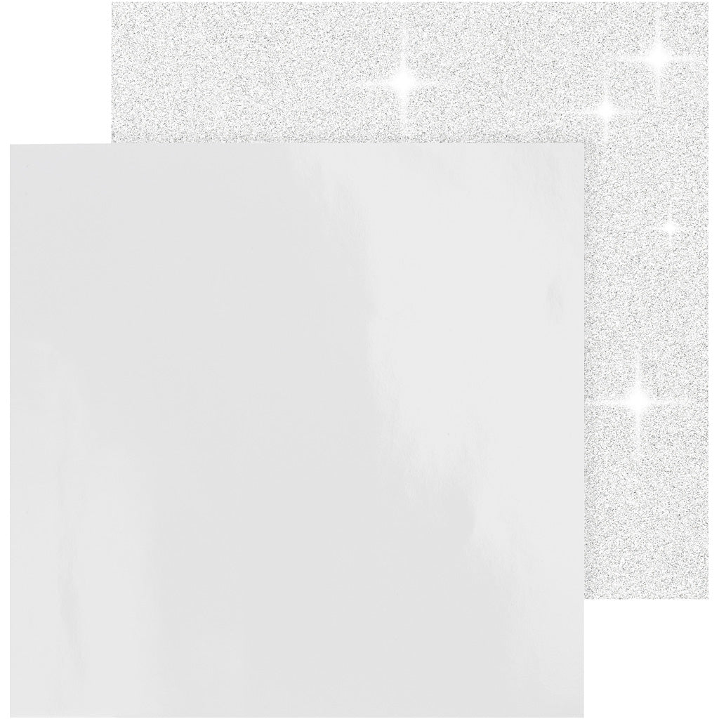 Papier design Vivi Gade, feuille 30,5x30,5 cm, 120+128 gr, blanc, 2 feuilles 1 boîte