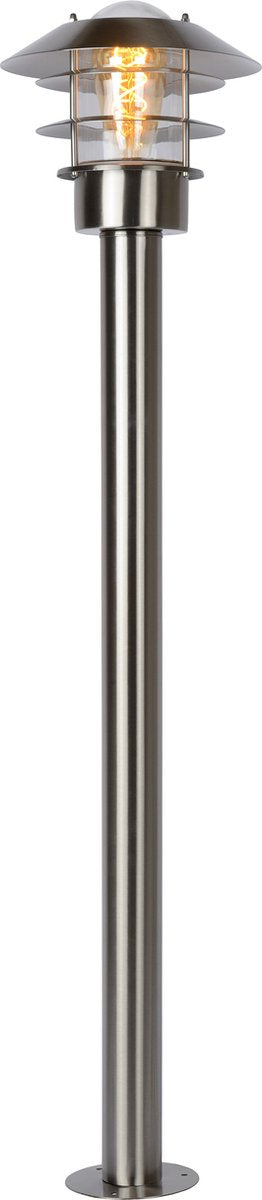 Lucide zico - lampadaire - ø 21,8 cm - 1xe27 - ip44 - chrome mat