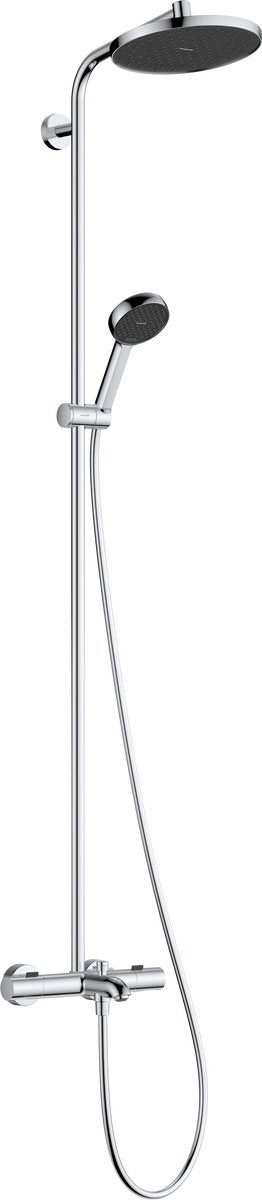 Hansgrohe activatera s - tube de douche - économie d'eau ecosmart - thermostat ecostat - taille 240 mm - 1 fonction jet - chrome