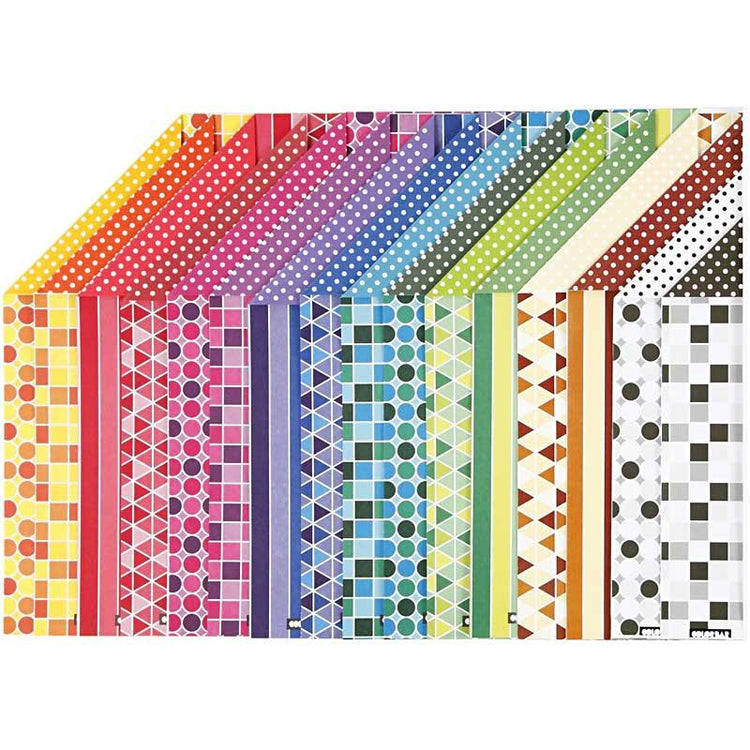 Carton à barres de couleur Creativ company, a4, feuille 210x297 mm, 250 gr, 16 feuilles diverses 1 boîte
