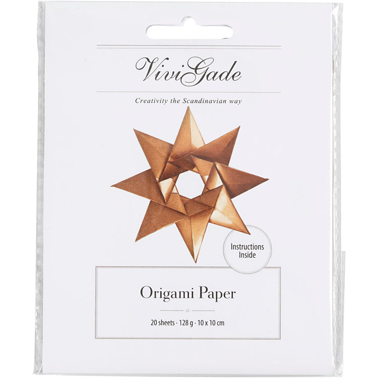 Papier origami Vivi gade, format 10x10 cm, 128 gr, or, 20 feuilles 1 boîte