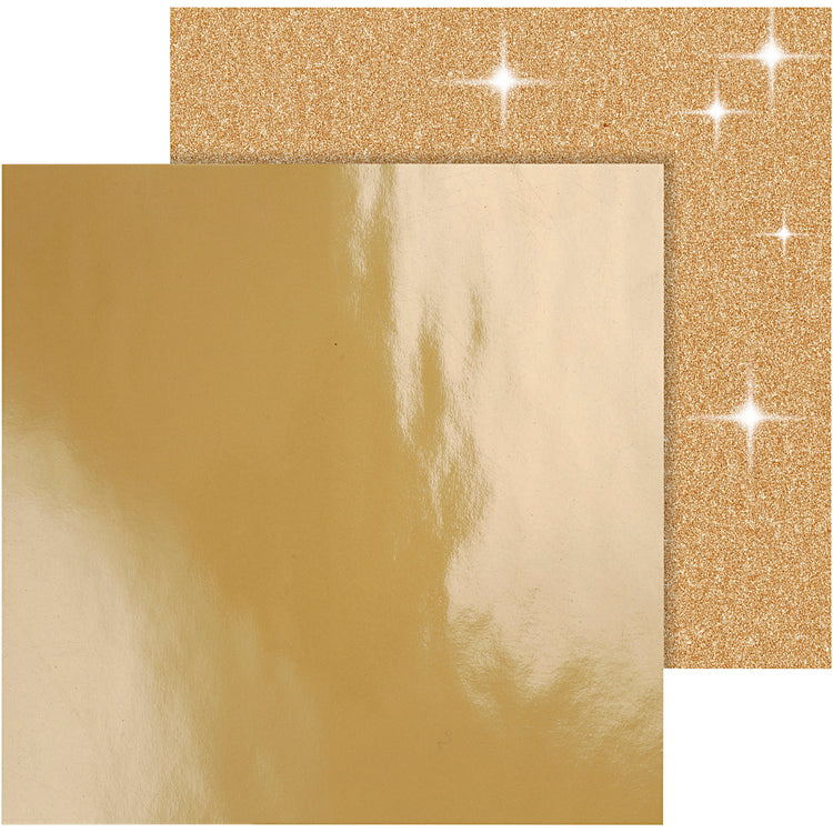 Papier design Vivi Gade, feuille 30,5x30,5 cm, 120+128 gr, or, 2 feuilles 1 boîte