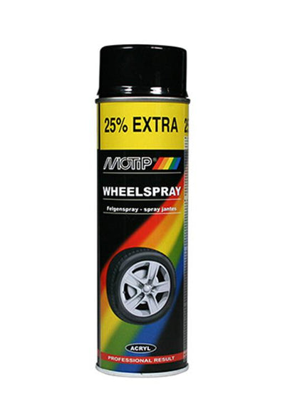 Motip 1051367 - Peinture pour jantes noir brillant en aérosol 500 ml | 1 pièce