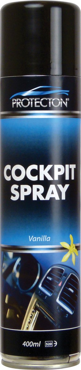 Protecton cockpit spray vanille - nettoie et entretient les pièces en plastique - pour plastique et cuir - redonne la couleur - au délicieux parfum de vanille - 400ml