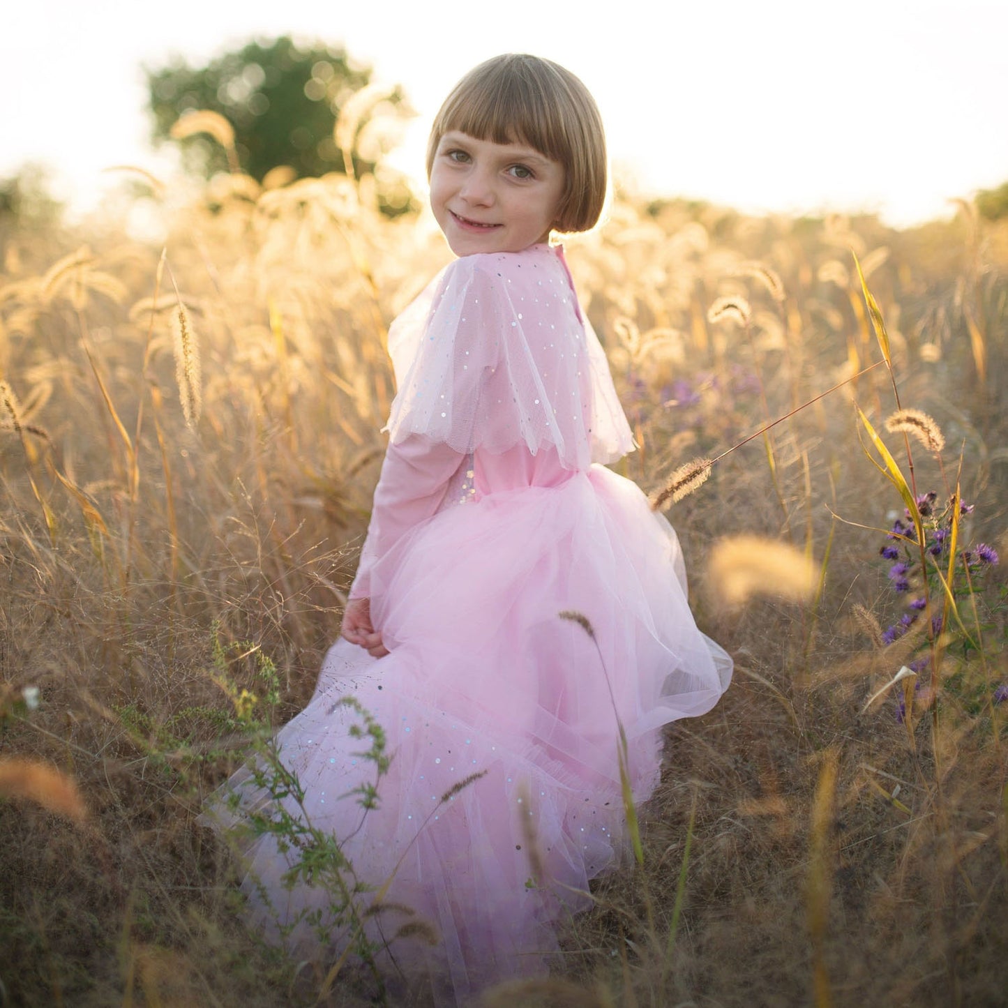 Déguisements de grands prétendants princesse rose élégant, 7-8 ans