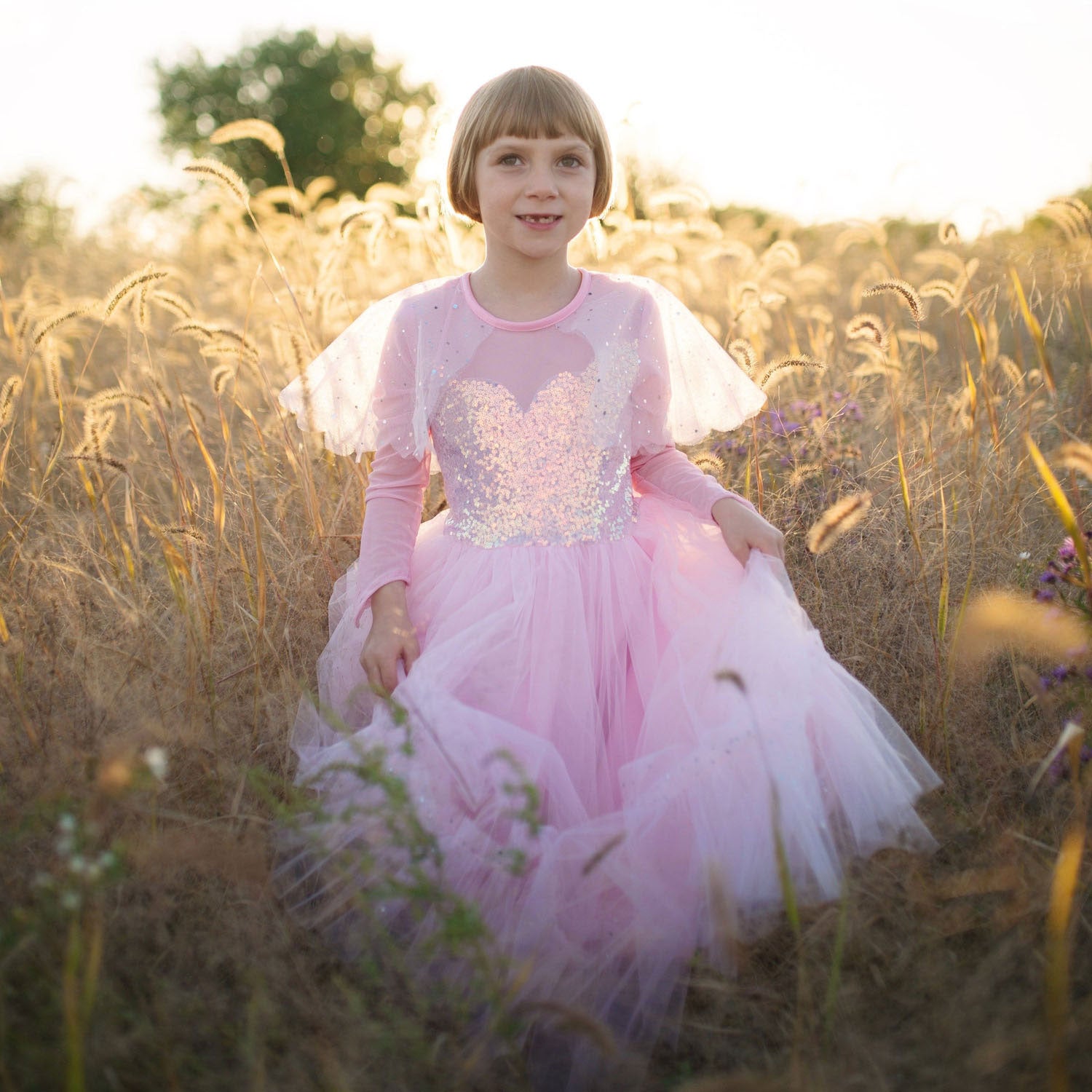 Déguisements de grands prétendants princesse rose élégant, 7-8 ans