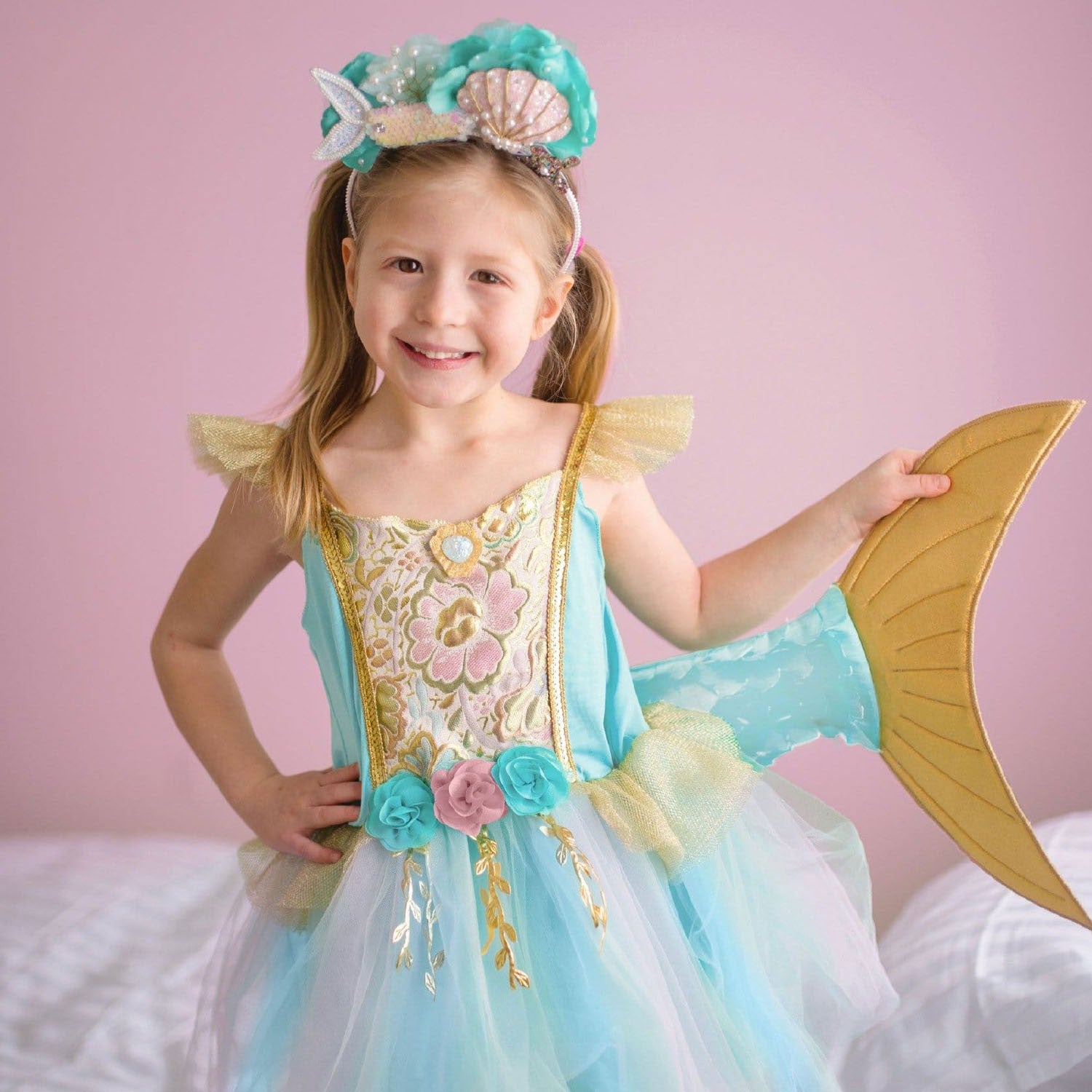 Robe de costume de sirène avec queue de grands prétendants, 5-6 ans