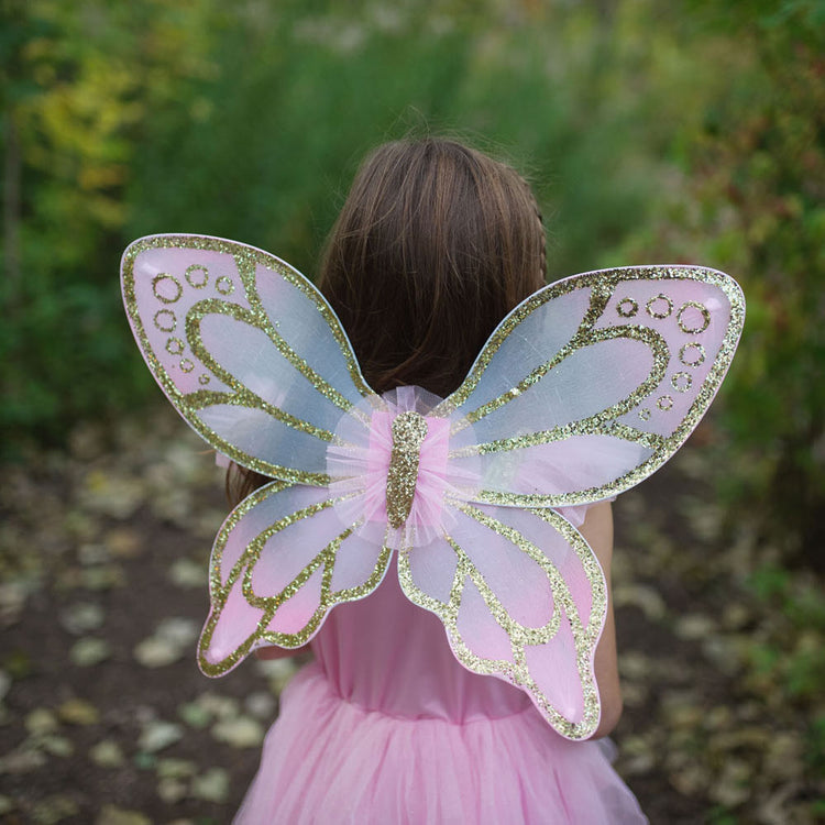 Déguisements de grands prétendants papillon doré avec ailes, 5-7 ans